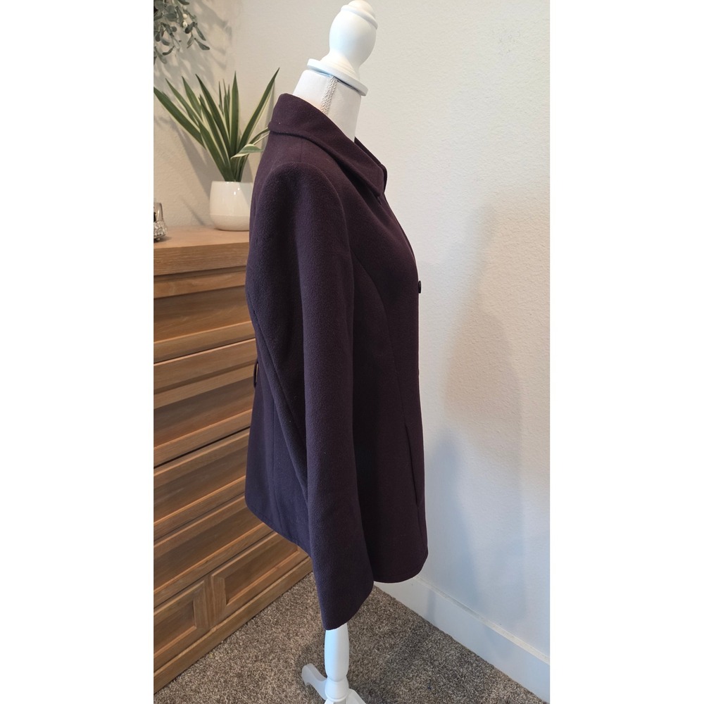 Brooks Brothers Pea Coat Wool Blend Double Breasted Tailored Purple Classic 10 - Picture 4 of 16
